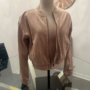 Forever 21 tan sweater- size medium- zip up-NWT